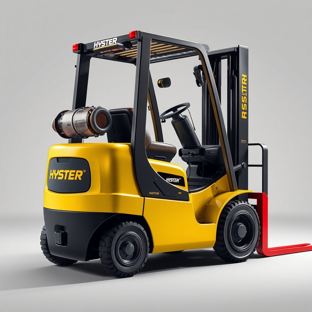 Tork ve güç grafiği üzerinde çalışan bir Hyster H50F motorunun detaylı görüntüsü
