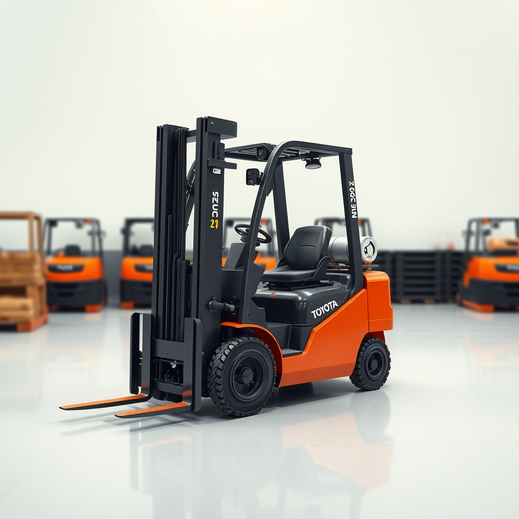 Toyota 8FGCU25 forkliftin yan kaydırma aparatı takılı halde