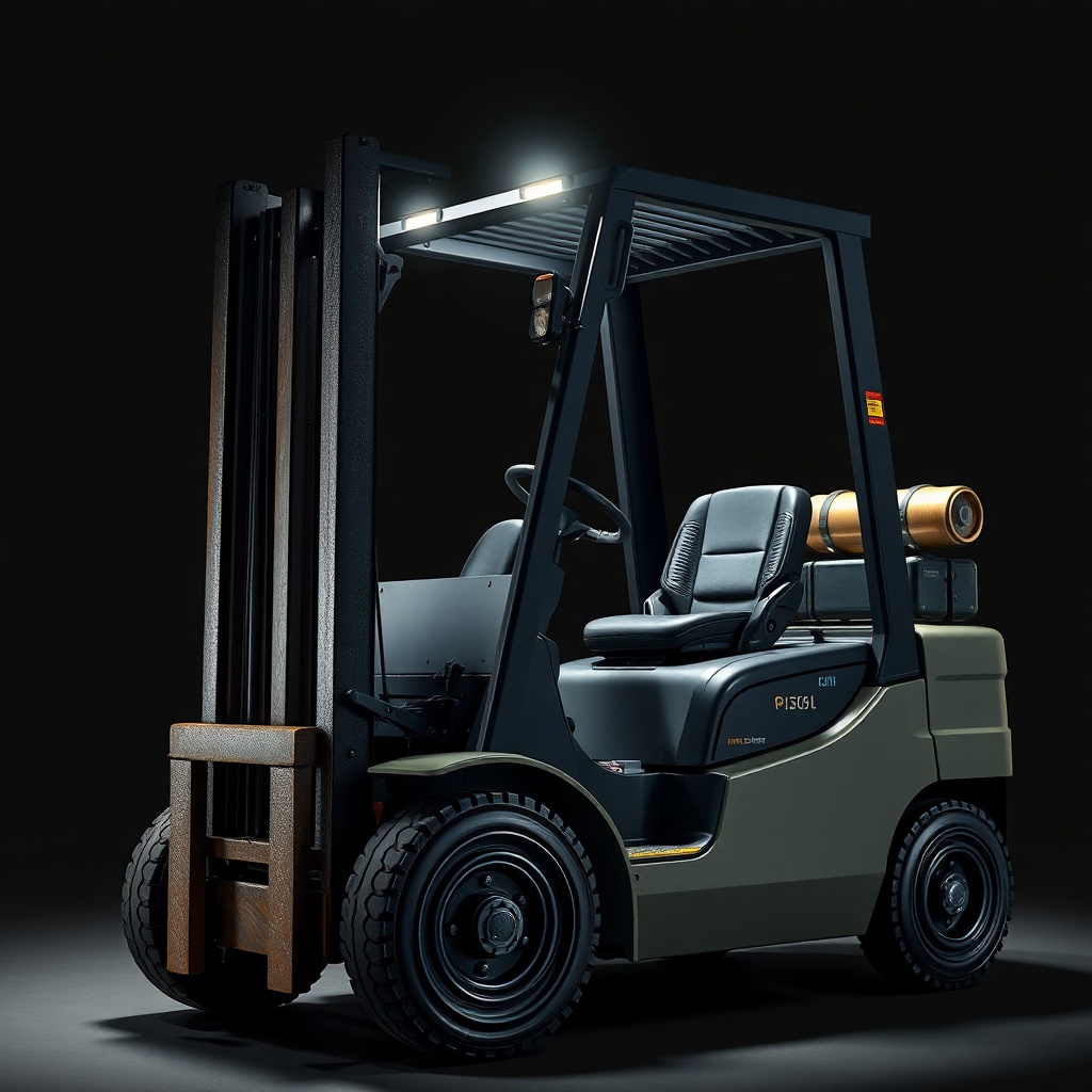 Forkliftin motor bölümü açık