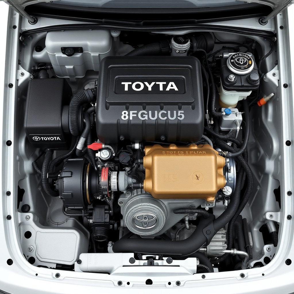Toyota 8FGCU25 motor bölümünün yakın çekimi